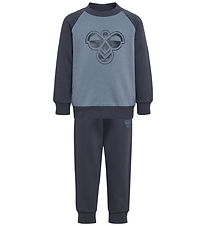 Hummel Sweatsæt - HmlMini - Ombre Blue