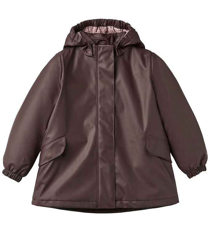 Wheat Regnjakke m. Termo - PU - Rika - Chocolate Plum
