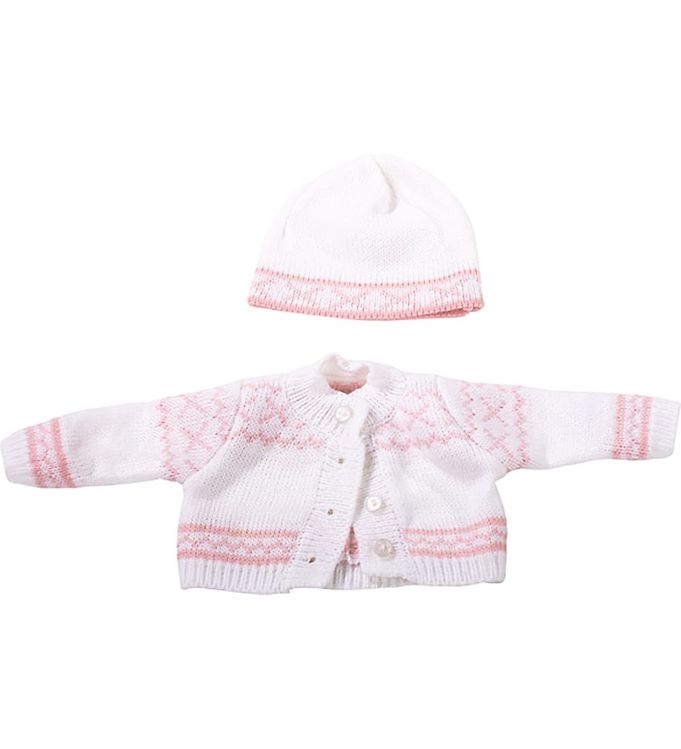 Götz Dukketøj - Striktrøje Med Hue - Pink Norway - 30-33 Cm.