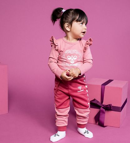 Hummel Bodysuit æ/s - hmlFrik - Dusty Rose w. Silver