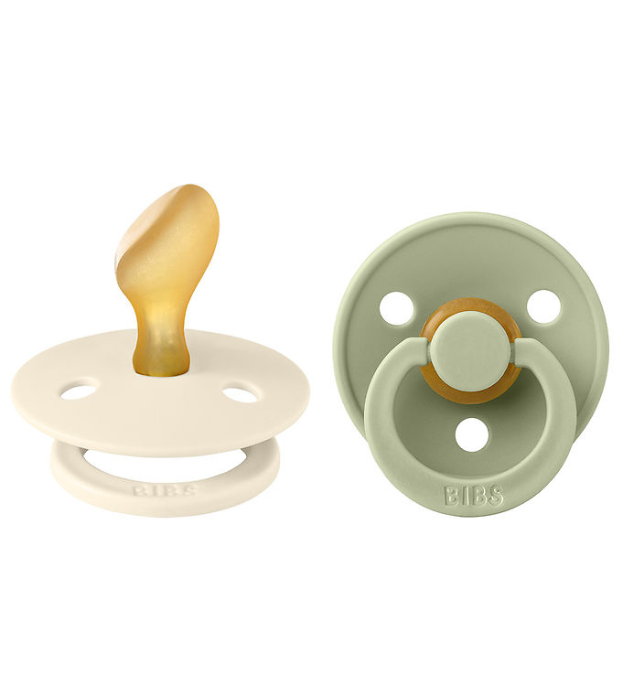 BIBS Anatomisk Colour Sut - 2-Pak - Str. 2 - Naturgummi - Ivory/Sage