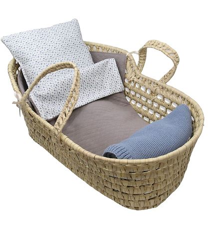 Asi Dukketilbehør - Dukkelift I Flet - Vintageprint Grå Og Blå Asi Dukketilbehør - Dukkelift I Flet - Vintageprint Grå Og Blå