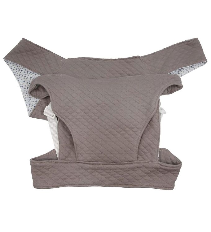 Asi Dukketilbehør - Dukkebæresele - Warm Grey And Vintage Print