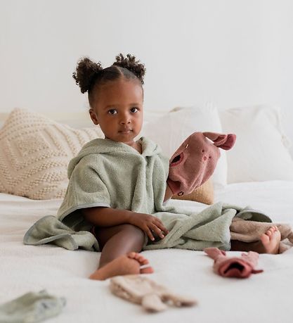 BIBS Babyhåndklæde - 68x66 cm - Kangaroo - Sage