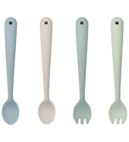 Liewood Børnebestik - 4-Pak - Silikone - Shea - Dusty Mint Liewood Børnebestik - 4-Pak - Silikone - Shea - Dusty Mint