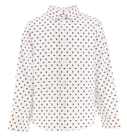 Emporio Armani Skjorte - Hvid/Sort m. Logoer Emporio Armani Skjorte - Hvid/Sort m. Logoer