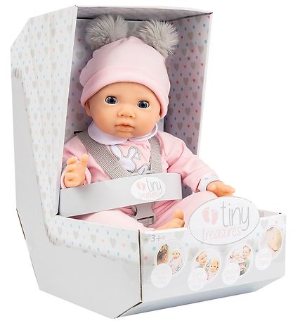 Tiny Treasures Dukke m. Blond Hår - Pink Pom Pom