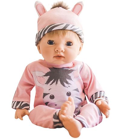 Tiny Treasures Dukke m. Blond Hår - Zebra Outfit Tiny Treasures Dukke m. Blond Hår - Zebra Outfit