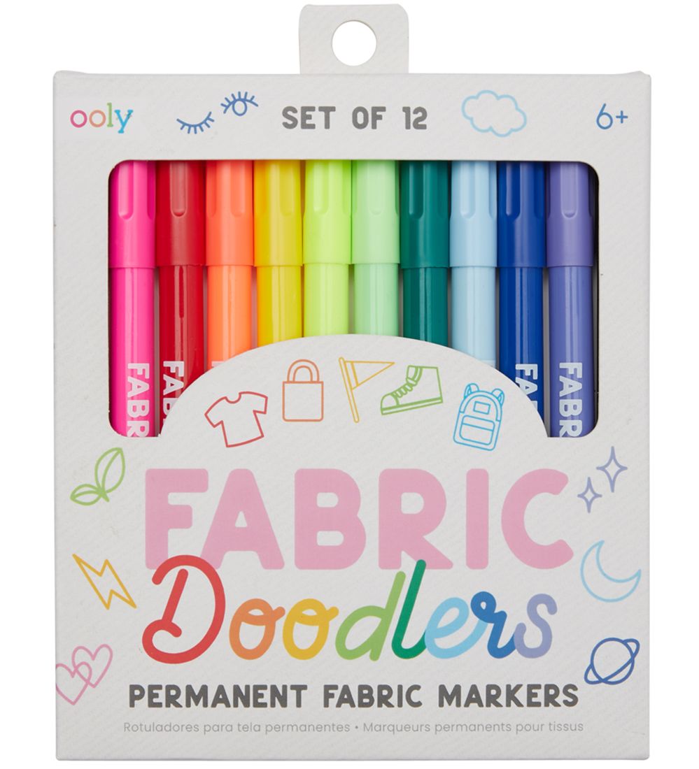 Ooly Textilmarker - 12 st. - Stoff-Doodler - Ooly - One Size - Filzstifte