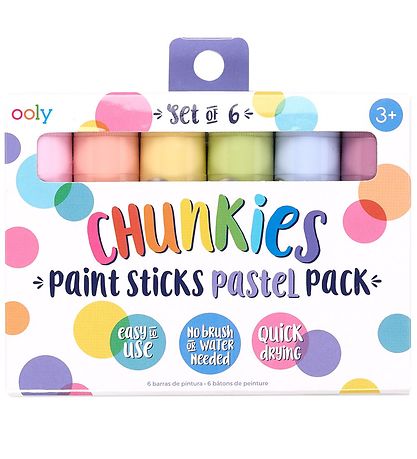 Ooly Jumbo Tuscher - Chunkies Paint Sticks - 6 stk - Pastel Ooly Jumbo Tuscher - Chunkies Paint Sticks - 6 stk - Pastel