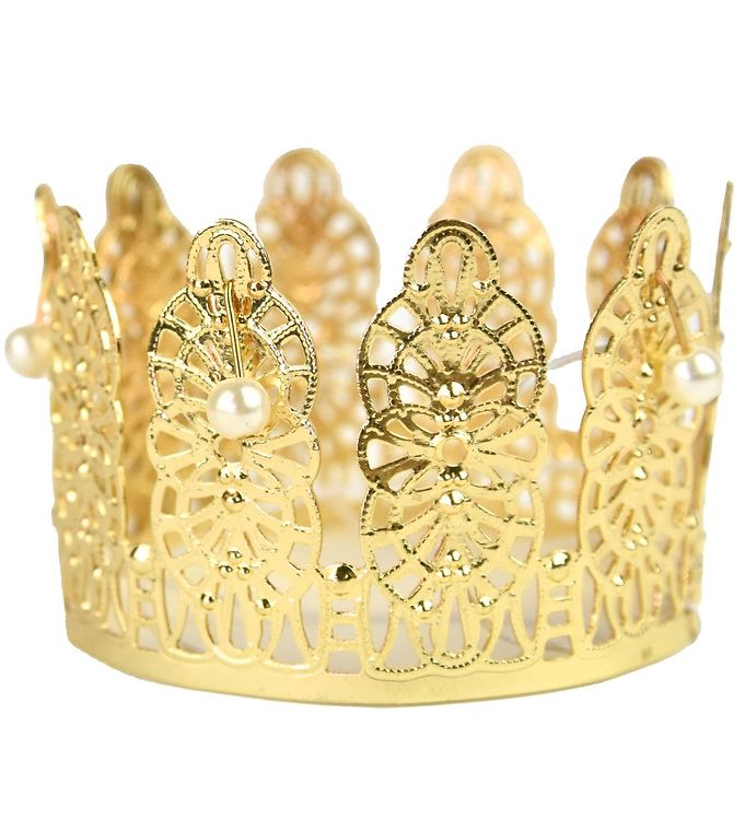 Den Goda Fen Udklædning - Prinsessekrone m. Perler - Guld