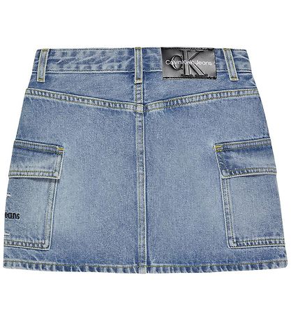 Calvin Klein Nederdel - Pockets Denim - Chalky Blue Calvin Klein Nederdel - Pockets Denim - Chalky Blue