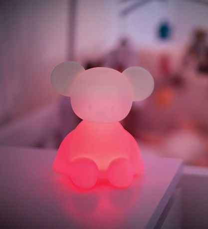 Nattou Natlampe - Silikone - LED - Mus - 12x14x15 cm - Hvid