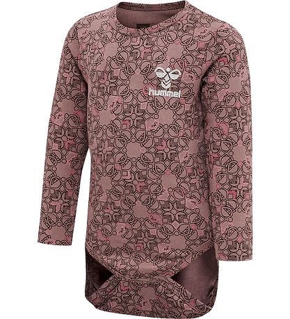 Hummel Bodysuit æ/s - hmlFia - Deep Taupe w. Silver Glitter