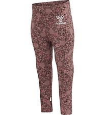 Hummel Leggings - hmlFia - Deep Taupe m. Sølvglimmer Hummel Leggings - hmlFia - Deep Taupe m. Sølvglimmer