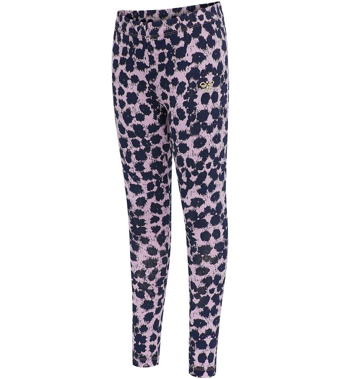 Hummel Leggings - hmlBadia - Lilla/Blå