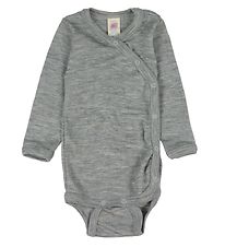 Engel Slå-om Body l/æ - Uld/Silke - Lysegrå Meleret Engel Slå-om Body l/æ - Uld/Silke - Lysegrå Meleret