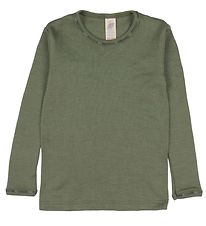 Engel Bluse - Uld/Silke - Olive Engel Bluse - Uld/Silke - Olive