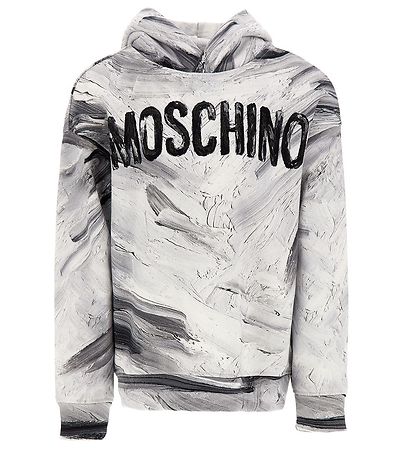 Moschino Hættetrøje - Optical White/Grå Moschino Hættetrøje - Optical White/Grå