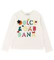 Dolce & Gabbana Bluse - Hvid m. Tekst/Knapper Dolce & Gabbana Bluse - Hvid m. Tekst/Knapper