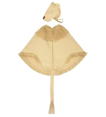 Meri Meri Udklædning - Løvekappe og Hat - Beige/Guld