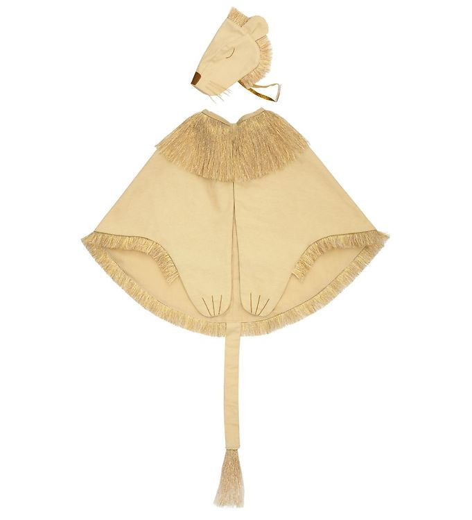 Meri Meri Udklædning - Løvekappe og Hat - Beige/Guld