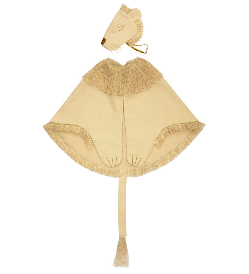 Meri Meri Kostüm - Löwenumhang und Hut - Beige/Gold - Meri Meri - 3-6 Jahre (98-116) - Kostüme