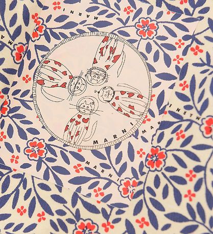 Marni Bluse - Gul m. Blå Mønster Marni Bluse - Gul m. Blå Mønster