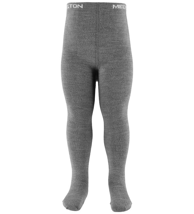 Melton Strømpebukser - Uld/Bambus - Gråmeleret