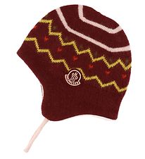 Moncler Hue - Uld/Bomuld - Bordeaux m. Mønster Moncler Hue - Uld/Bomuld - Bordeaux m. Mønster