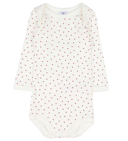 Petit Bateau Body l/æ - 3-pak - Hvid m. Hjerter Petit Bateau Body l/æ - 3-pak - Hvid m. Hjerter