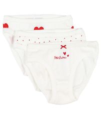 Petit Bateau Trusser - 3-pak - Hvid m. Hjerter Petit Bateau Trusser - 3-pak - Hvid m. Hjerter