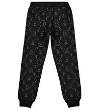 Philipp Plein Sweatpants - Monogram - Sort m. Print Philipp Plein Sweatpants - Monogram - Sort m. Print