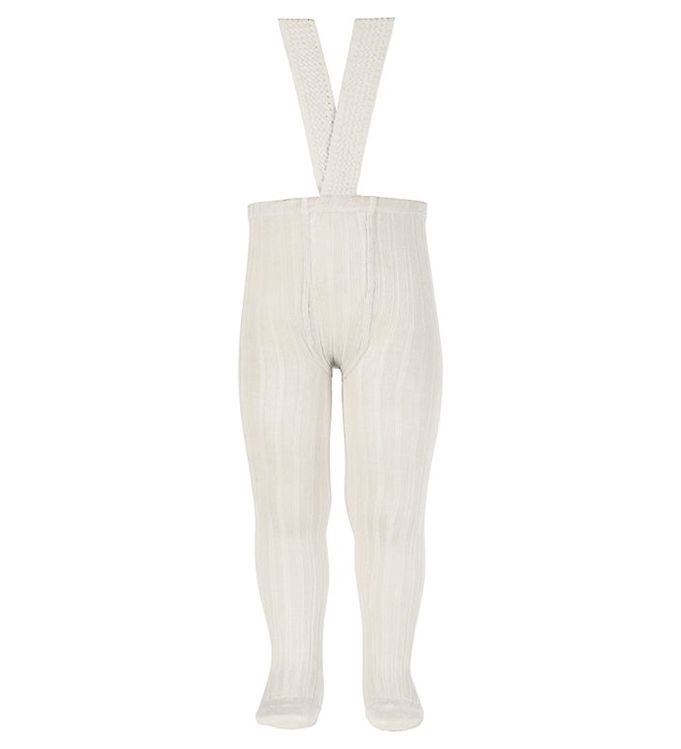 Condor Strømpebukser m. Seler - Rib - Beige