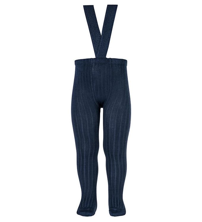 Condor Strømpebukser m. Seler - Rib - Blå