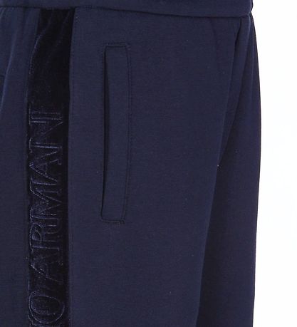 Emporio Armani Bukser - Navy m. Velour Emporio Armani Bukser - Navy m. Velour