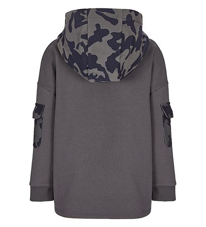 Emporio Armani Cardigan - Charcoal Grey w. Camouflage Emporio Armani Cardigan - Charcoal Grey w. Camouflage