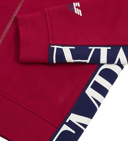 Emporio Armani Cardigan - Rød m. Blå Emporio Armani Cardigan - Rød m. Blå