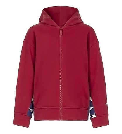 Emporio Armani Cardigan - Rød m. Blå Emporio Armani Cardigan - Rød m. Blå