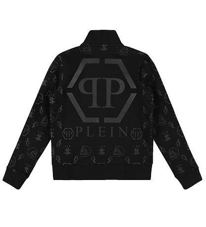 Philipp Plein Cardigan - Monogram - Sort m. Print Philipp Plein Cardigan - Monogram - Sort m. Print