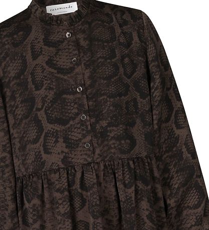 Rosemunde Dress - Recycled Polyester - Smoaked Oak Snake Print