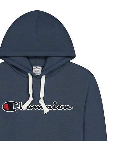 Champion Fashion Hættetrøje - Blå m. Logo