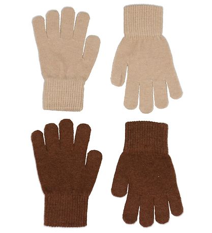 CeLaVi Handsker - Uld/Nylon - 2-pak - Tortoise Shell/Beige CeLaVi Handsker - Uld/Nylon - 2-pak - Tortoise Shell/Beige
