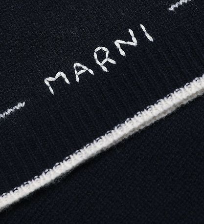 Marni Cardigan - Uld - Navy m. Hvid Marni Cardigan - Uld - Navy m. Hvid