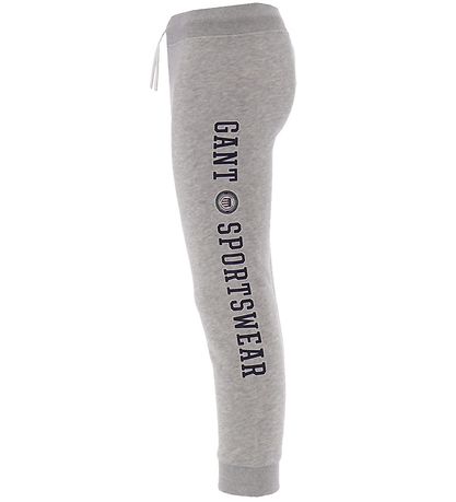 GANT Sweatpants - Crest Shield - Gråmeleret m. Navy