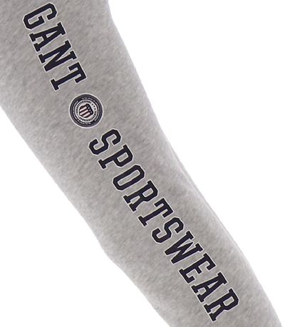 GANT Sweatpants - Crest Shield - Gråmeleret m. Navy