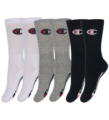 Champion Strømper - Crew - 6-Pak - Black/White/Grey
