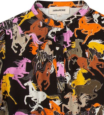 Zadig & Voltaire Skjorte - Wild Sound - Sort m. Heste Zadig & Voltaire Skjorte - Wild Sound - Sort m. Heste