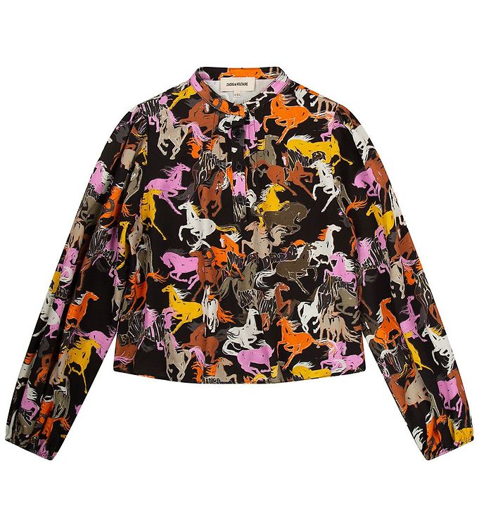 Zadig & Voltaire Skjorte - Wild Sound - Sort m. Heste