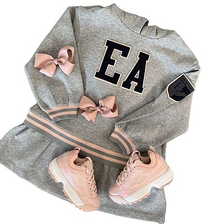 Emporio Armani Kjole - Gråmeleret m. Rosa